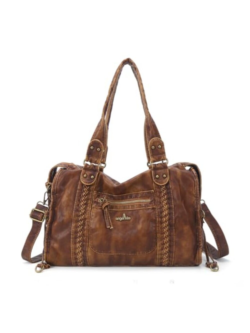 Vegan Leather Hobo Shoulder Bag Large Tote Satchel Multi-Pocket Laptop